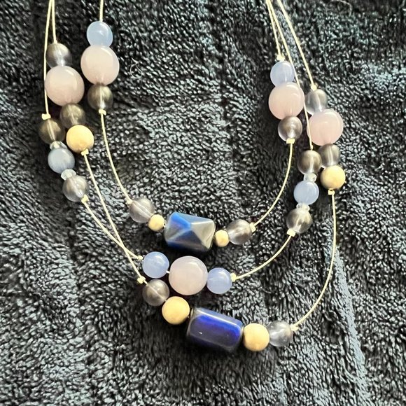 Purple, Pink, Lavender 3 String Necklace - 15 inches with 1.5 inch extender - Picture 2 of 2